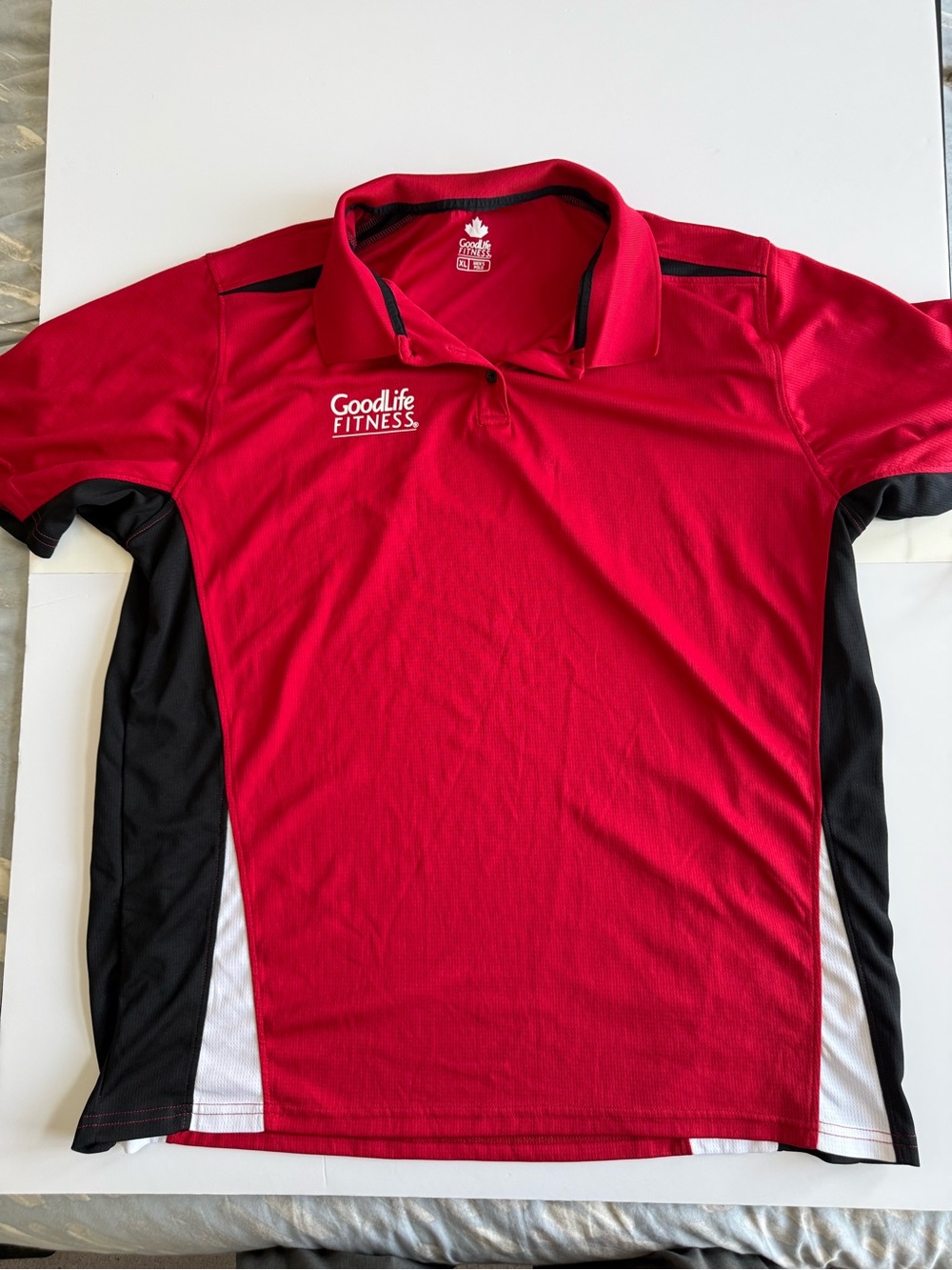 Men's Red Polo Performance Shirt Goodlife Fitness